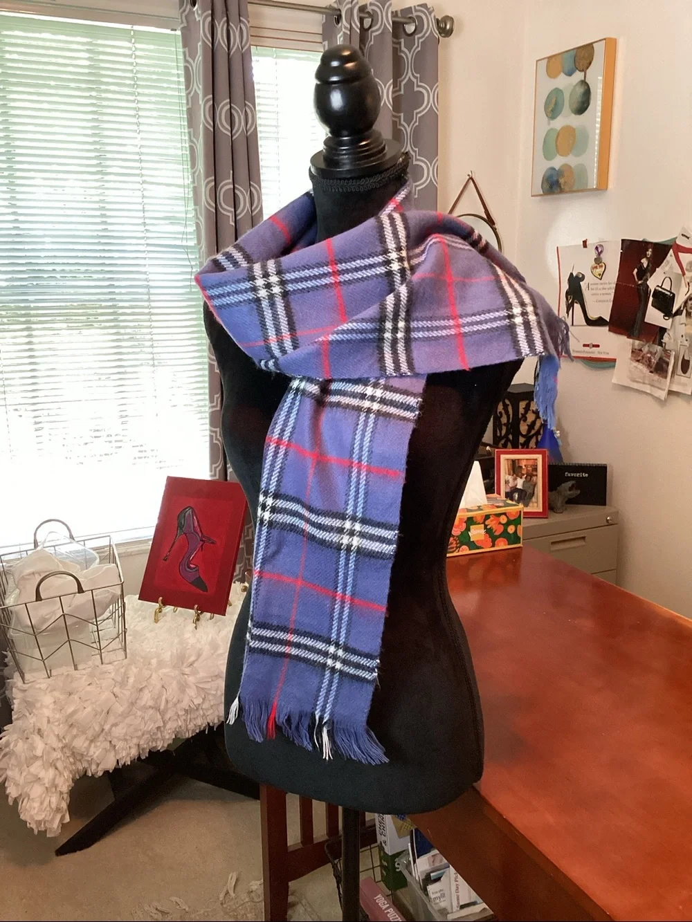 Royal Scots Blue Tartan 100% Cashmere Scarf